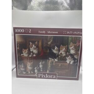 Pixlora Family Afternoon 1000 Piece Jigsaw Puzzle Kittens Cats Animal Series NEW